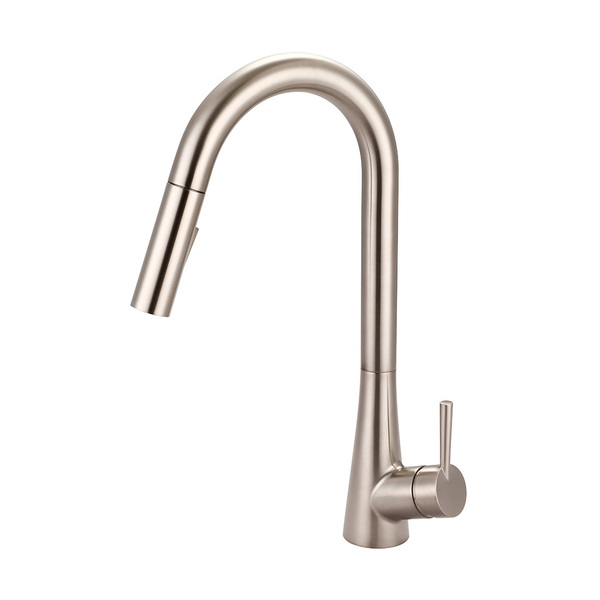 Olympia Faucets Single Handle Pull-Down Kitchen Faucet, Compression Hose, Nickel, Weight: 6.1 K-5025-BN